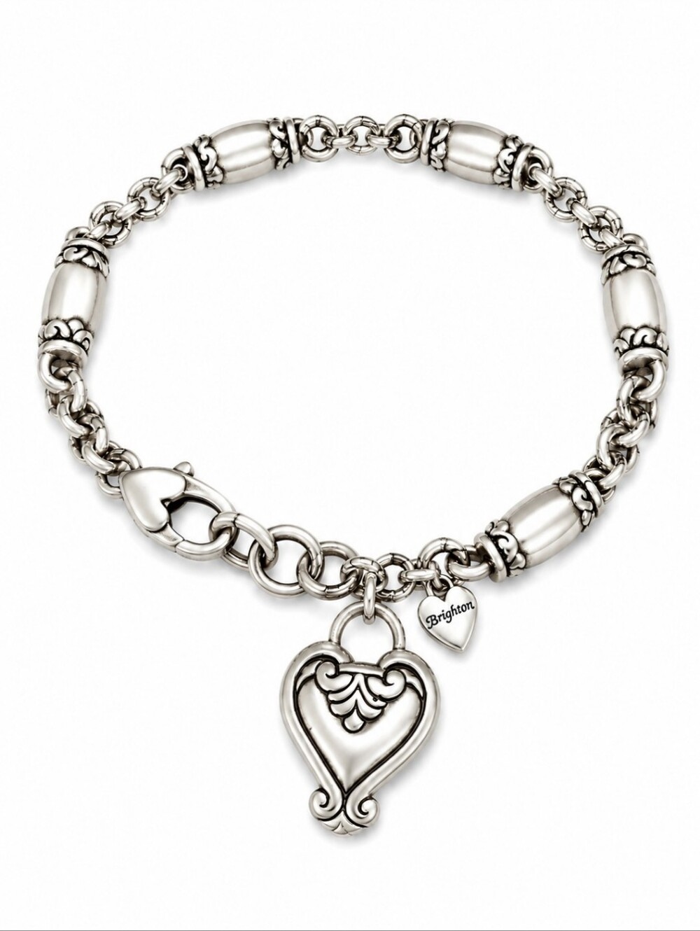 BRIGHTON Silver Plated Blaire Barrel Bead Chain Tennis Bracelet
